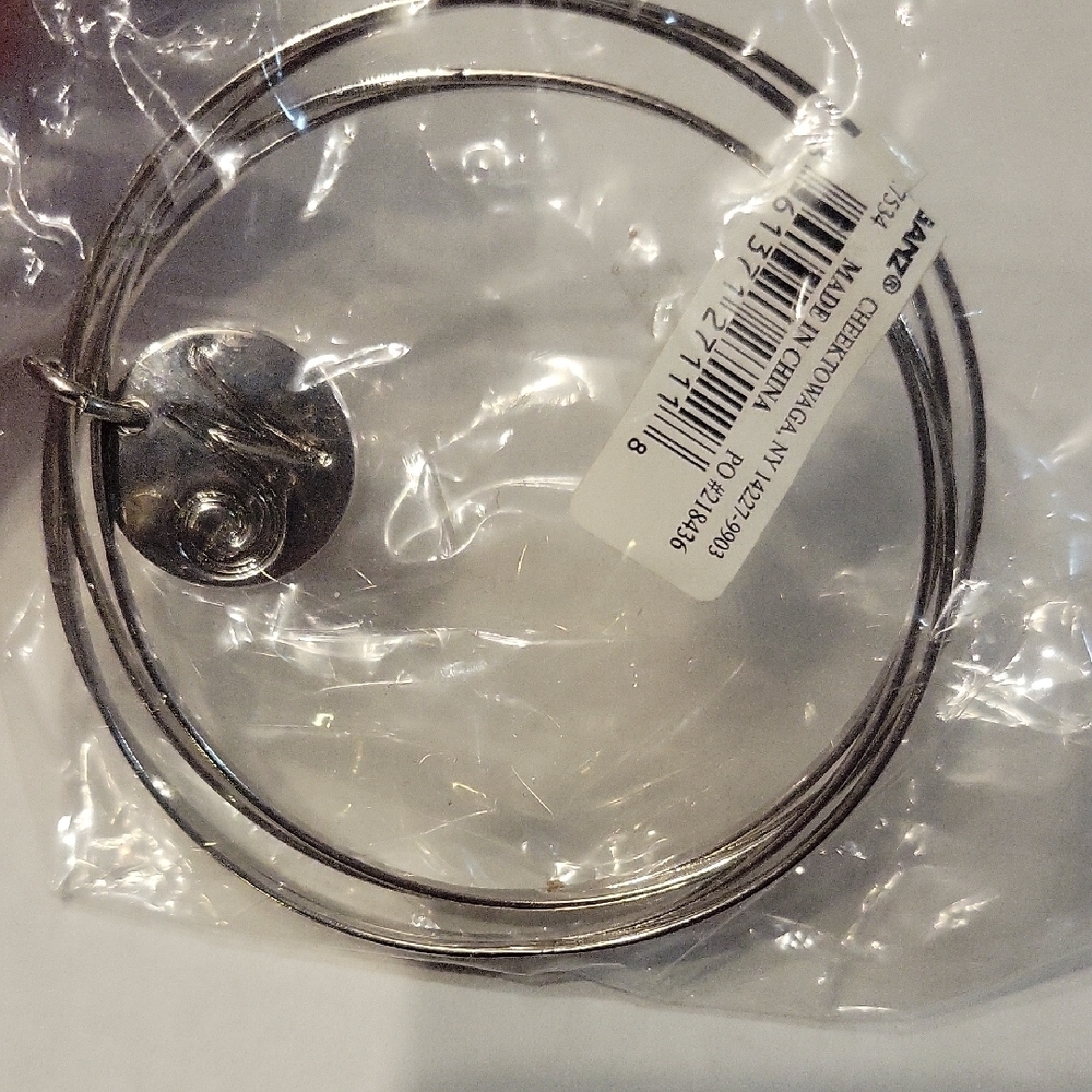 Silver Bangle Bracelet With The Letter "N"